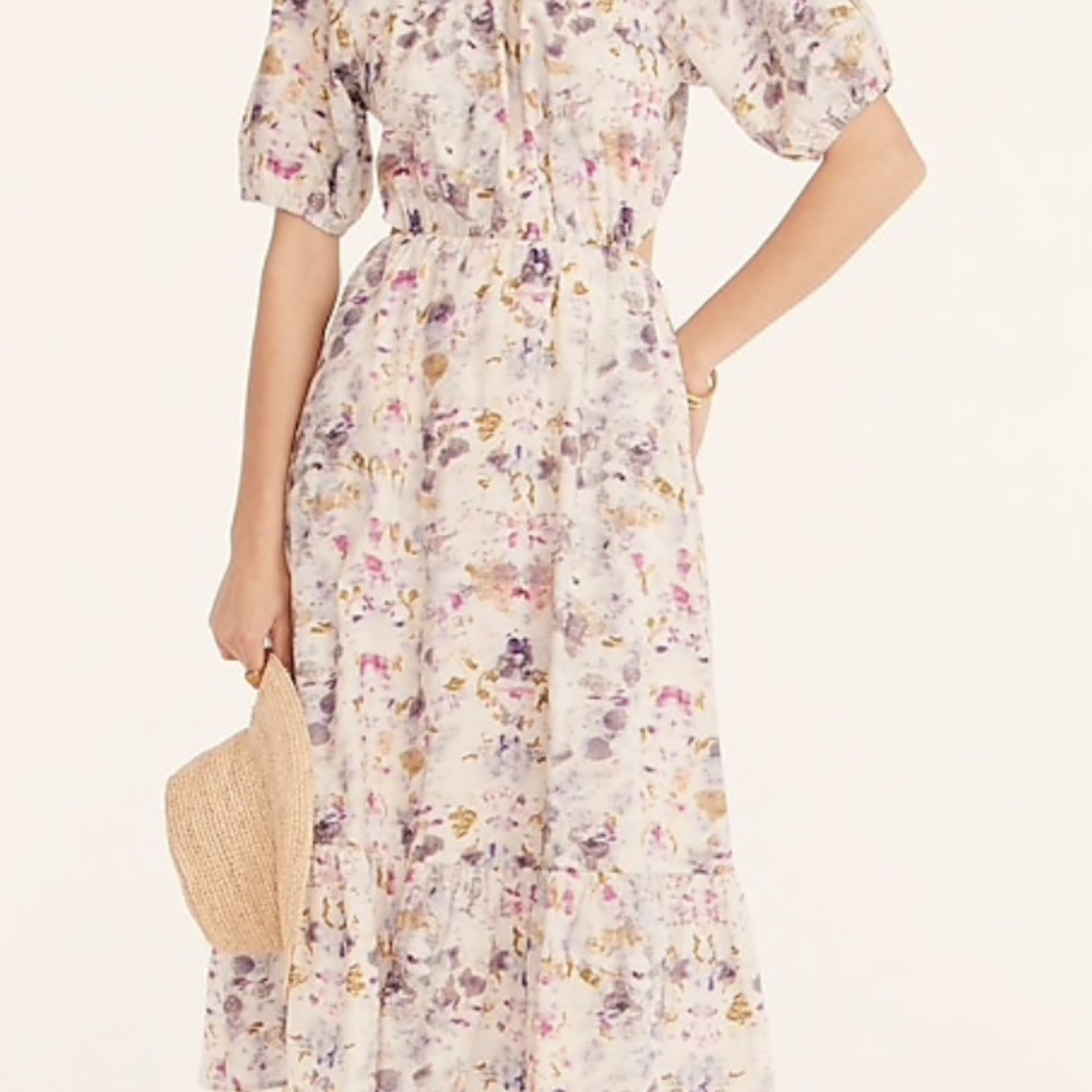 FLORA OBSCURA X J.CREW SIZE 4 NEW W/ TAGS KALEIDOSCOPE FLORAL - Picture 1 of 4